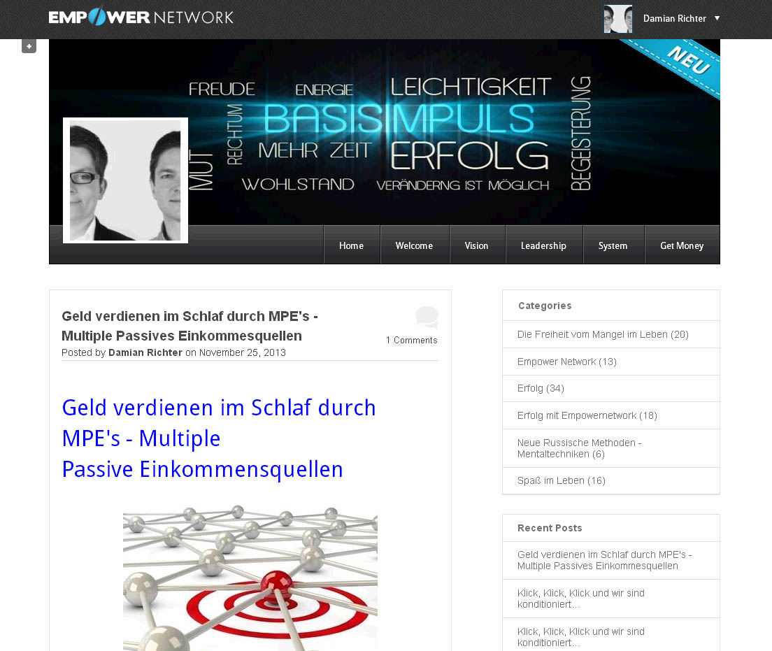 Empower Network - Modernes Blog Desin - Blog von www.basis-impuls.de